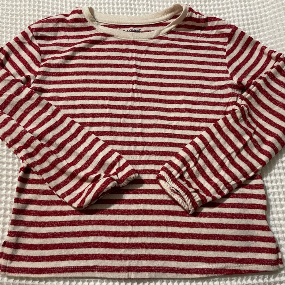 Cat & Jack Red and White Long Sleeve Tee